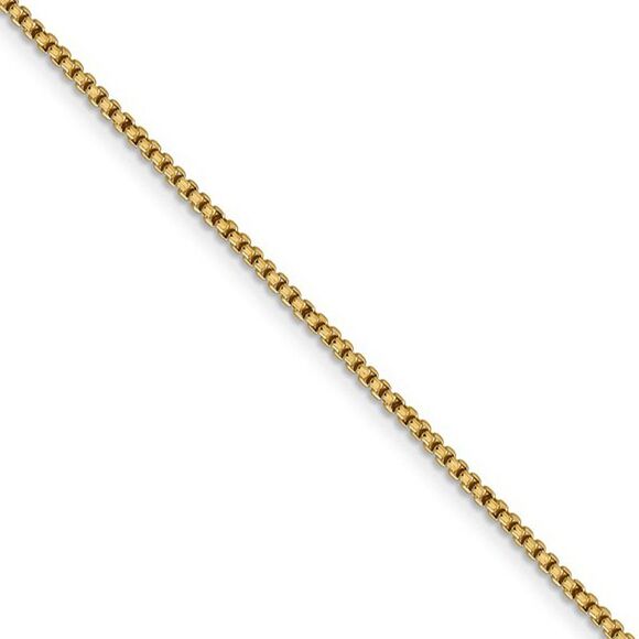 1.5mm 14k Yellow Gold Hollow Round Box Chain Necklace 26 Inch